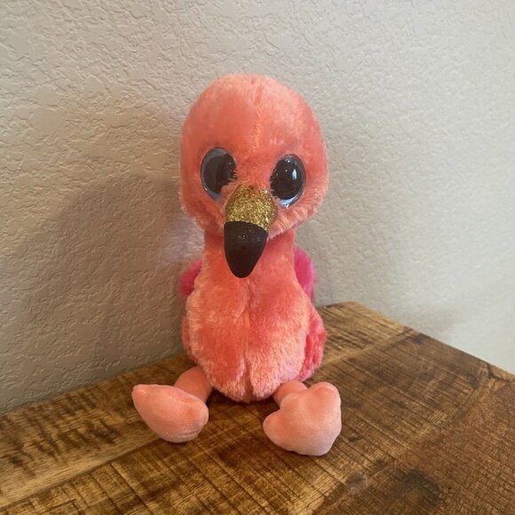 Ty Beanie Boos 9" GILDA the Pink Flamingo Plush Medium Buddy Tags Valentine Love - Picture 4 of 8